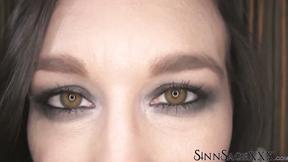 ”Sinn Sage Highlights Mesmerizing Hazel Eyes In Close Up For Camera View”