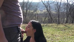Lacy's First Outdoor Blowjob!