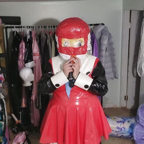 PVC Cosplay Kigurumi Breathplay in homemade hood Long Version