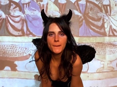 Cute curly brunette solo webcam masturbation