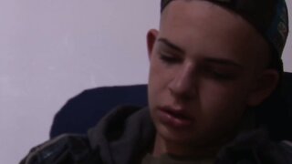 Voyeur twink jerking his hard throbbing cock