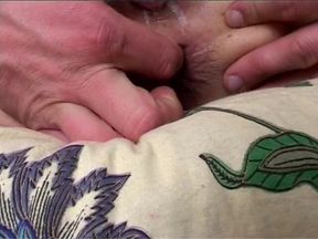 DP threesome and pissing close up video of the redhead hairy pussy slut