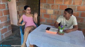 I make the red thong to the side and make her scream.