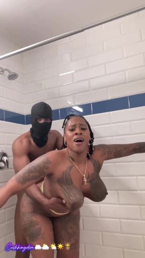 Big Titty Big Booty Sex Goddess Gets Fuck Hard in Shower!