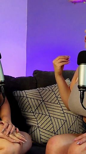 2 Latin Girls Eat Each Other's Big Tits at the End of the Podcast
