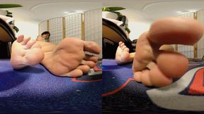 3DVR180 MARTINA s foot humiliation flattens the buttocks