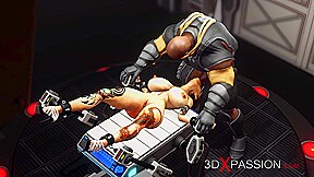 Sci-fi hardcore and a sexy cuffed hottie in the lab