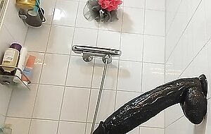 Huge dildo in the ass with some peeing