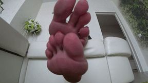 I will jerk you off and you will cum on my feet dd