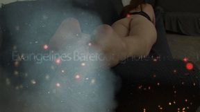 Eve barefoot on the couch 12