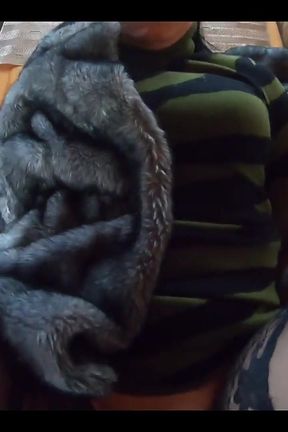 Elegant Fur-coated Slut Fucked on a Wooden Table and Covered in Cum Twice 240- Preview