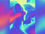 Psychedelic masturbation hug cock cumshot wow