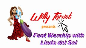 Foot Worship with Linda del Sol! I suck her feet, and she sucks ---