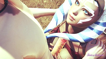 Star Wars Hentai - Ahsoka handjob & Boobjob - Japanese asian manga anime porn