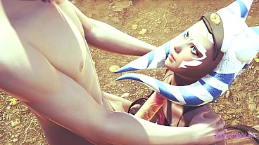 Star Wars Hentai - Ahsoka handjob & Boobjob - Japanese asian manga anime porn
