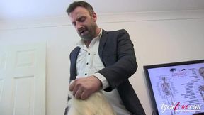 Blonde mature mom doctor enjoy with this nice big cock in the sperm clinic