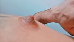 fit sexy crossdresser twink fembody using nipple suckers clamps making nipples hard