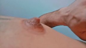 fit sexy crossdresser twink fembody using nipple suckers clamps making nipples hard