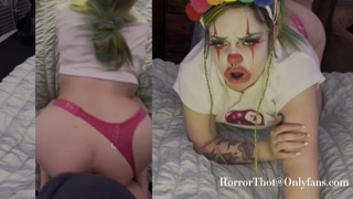 Sad Tattooed Clown Girl needs a big Cock to Cheer her up! 🤡