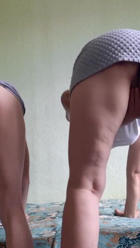 Two Girlfriends Cum Intensely Doggy Style
