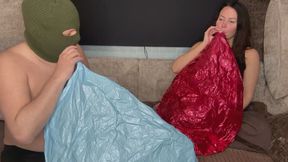 Bob and LORY inflated and tore two Mylar balloons