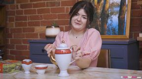 Small titted cutie Venice fucks her horny pussy with teapot and fingers