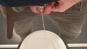 Pissing in chastity