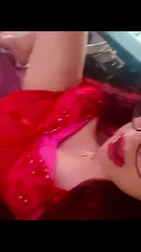 CD Krissy Sweets Red Lingerie and Sexy Heels