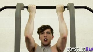 Tattooed bear eats cumshot from his hot friend's pole