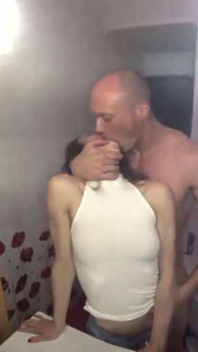 Fit teen caught assfucked and facialized in bathroom Mia Bandini   Clip 1