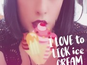 [ TRANNY LICKS BALLS ] I LOVE to LICK ice CREAM BALLS...