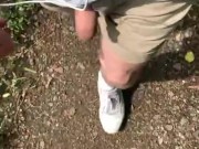 Flashing dick out of shorts