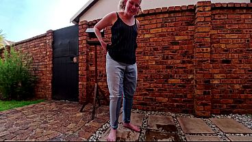 Blond MILF pissing in clothes desperation compilation
