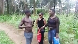 HE CAUGHT ME AND MY SIN SISTERZ INTO THE BUSH TRACK COMING BACK FROM THE NEXT VILLAGE AND HE PARADE US TO AN UNCOMPLETED BUILDING AND BANGED! US BLACK GIFT