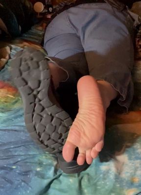 Stinky shoe removal after a long day