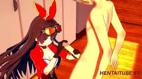 Amber from Genshin Impact Gives Mind-Blowing Blowjob & PussyFuck for Creampie