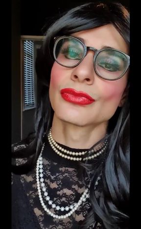 More teasing wearing my tight black lace dress. Do you wish you were wrapping your hands around my waist?