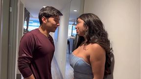 I convince my Neighbor to come into my apartment while my parents are away and I fuck him in the living room until he fills my pussy with cum! Verito Aguas