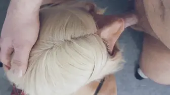 Amateur Crossdresser Gives Sloppy Blowjob to Older Man