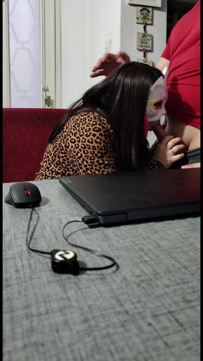 Big Tits Wife Fucked When She Tries to Work