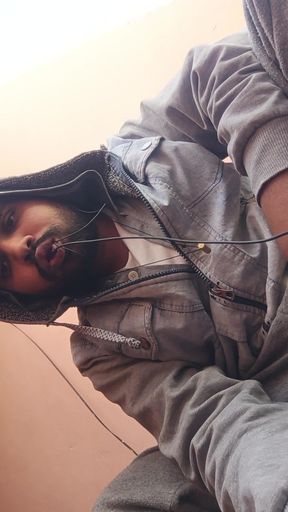 Jerking big dick at watching hot