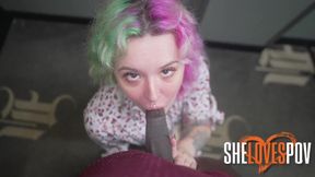Curvy gamer blonde shares intense first anal