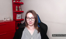 Very pretty busty brunette milf web solo