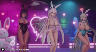 Step - Asuna, Hanako, Karine l Blue Archive MMD R-18