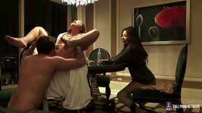 James Deen interviews a hot threesome featuring the sultry Avi Love,