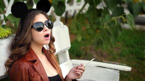 Sensual Russian Angel Smoking Cigarette in Sunlight