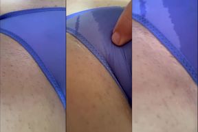 Transfixed oopsie TGIRL wet panties teased with big dick