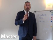 Counsellor in suit humiliates and laughs at student for having a tiny cock SPH verbal PREVIEW