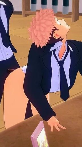 Jujutsu Kaisen Yaoi - Yuuji Fucked by Gojo on a Table