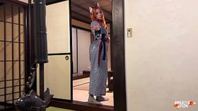 Busty babe Kitsune gets fucked hard in public Japanese onsen